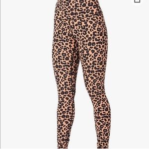 Sunzel leopard high waisted fitness leggings brown black